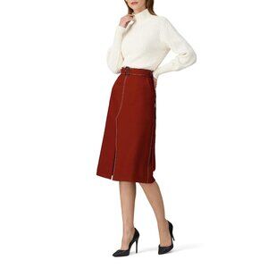 R-85. Marni Orange Tropical Wool Skirt IT 38 US 0